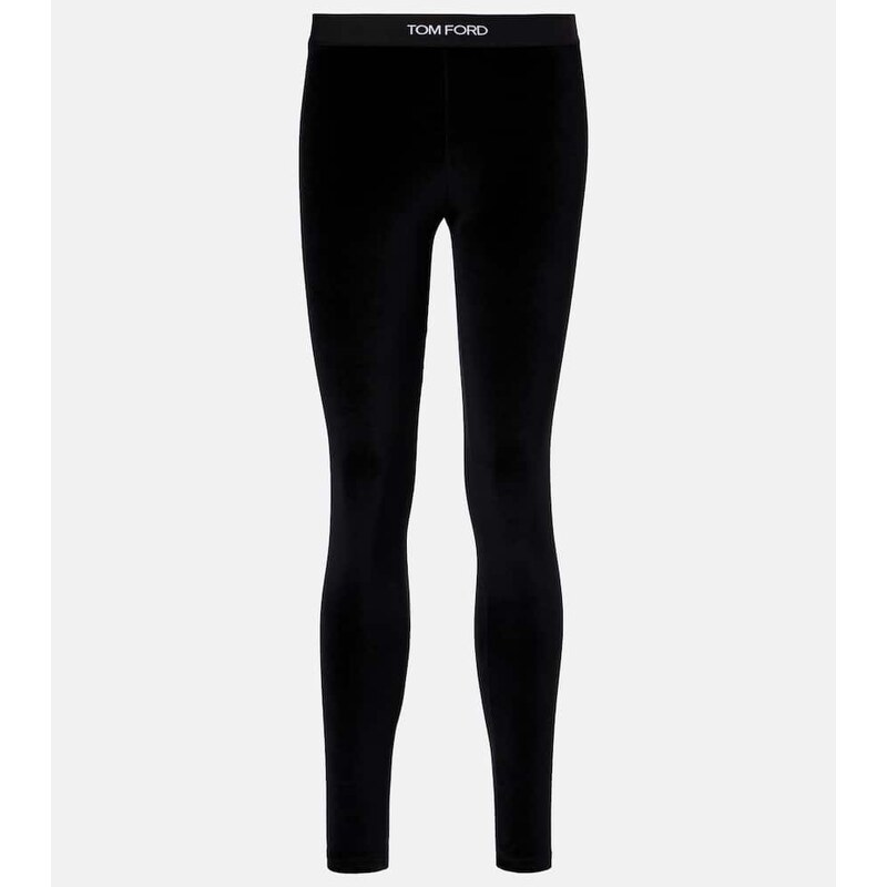 Tom Ford Logo velour leggings