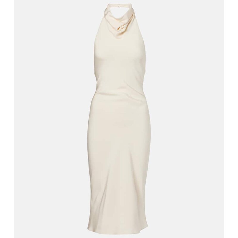 Tom Ford Halterneck silk sablÃ cocktail dress
