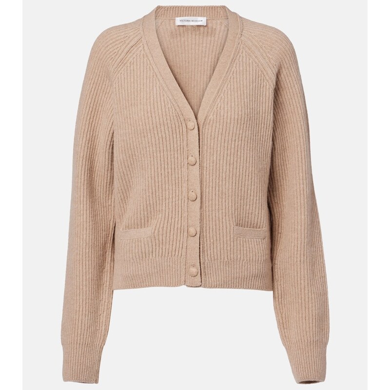 Victoria Beckham Ribbed-knit wool and cashmere cardigan