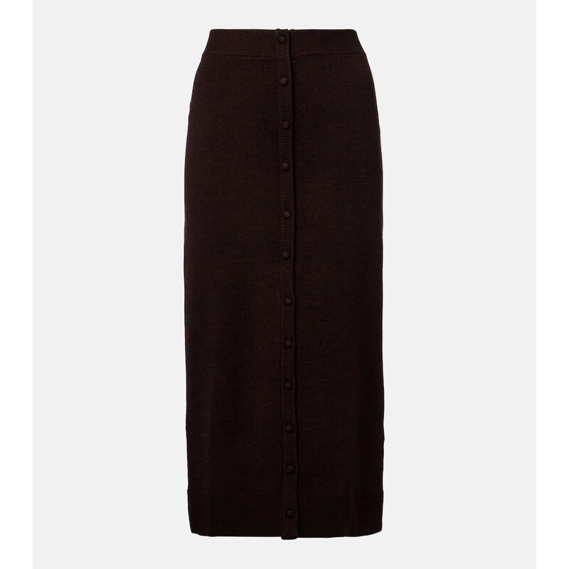 Victoria Beckham Knitted wool-blend midi skirt