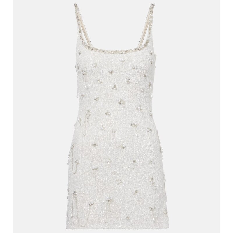 Clio Peppiatt Droplet embellished beaded minidress