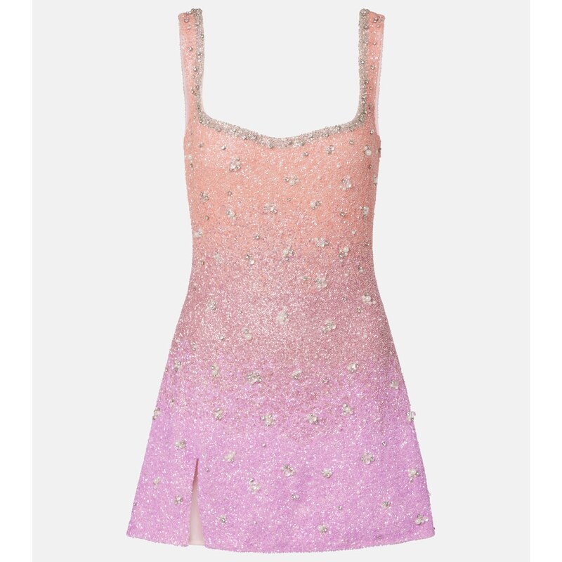 Clio Peppiatt Crystal beaded minidress