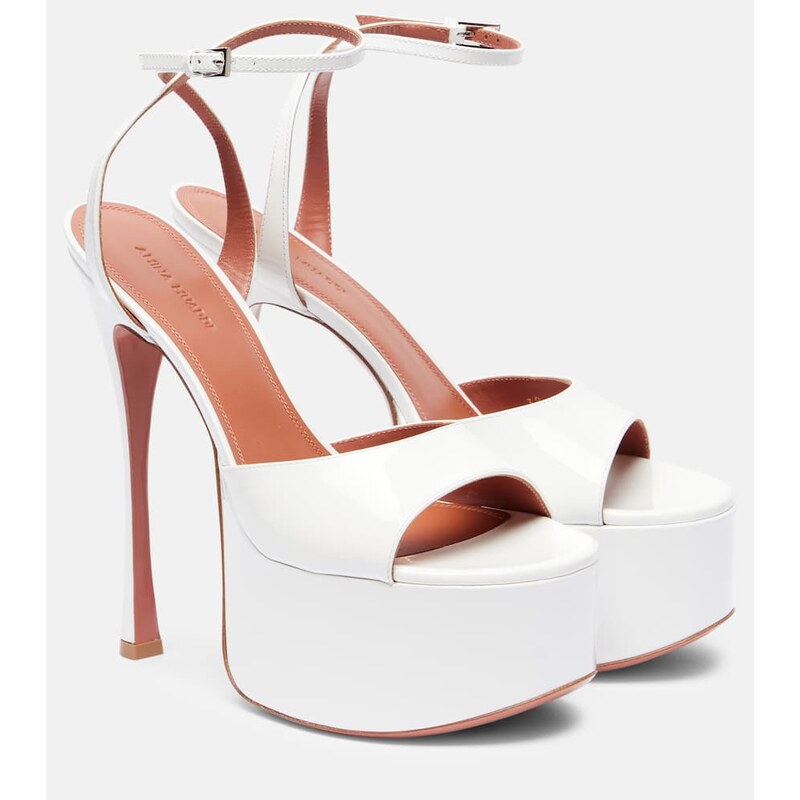 Amina Muaddi Aya 155 patent leather platform sandals