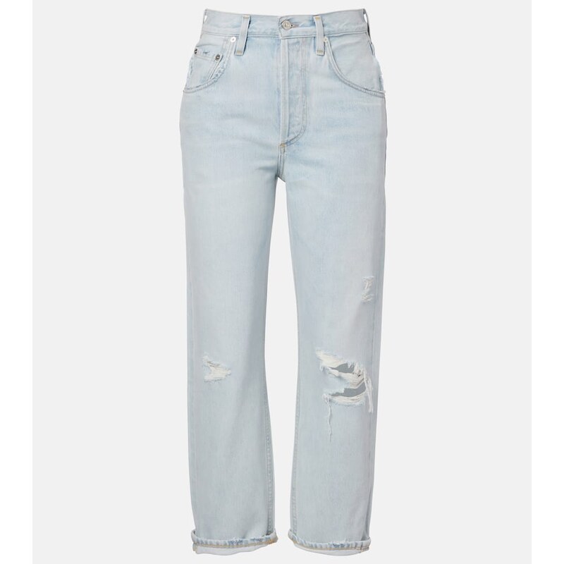 Citizens of Humanity Dahlia distressed low-rise wide-leg jeans
