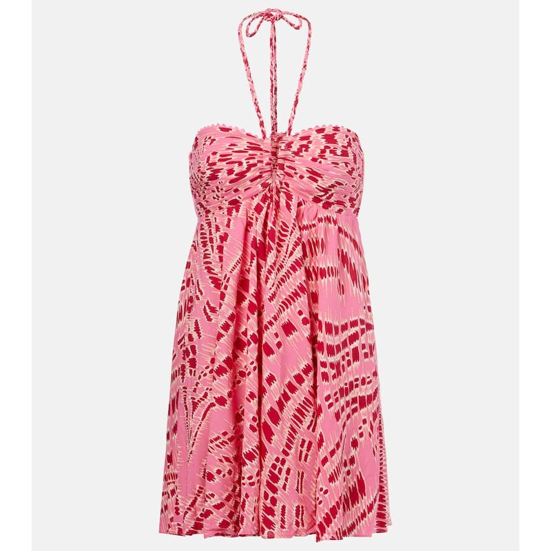 Poupette St Barth Calla printed halterneck minidress