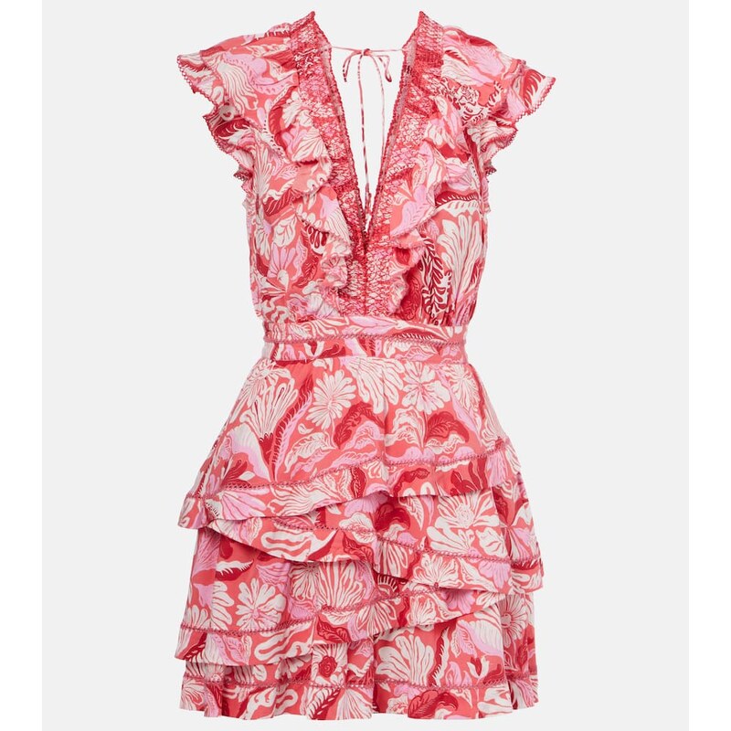 Poupette St Barth Carol floral satin minidress