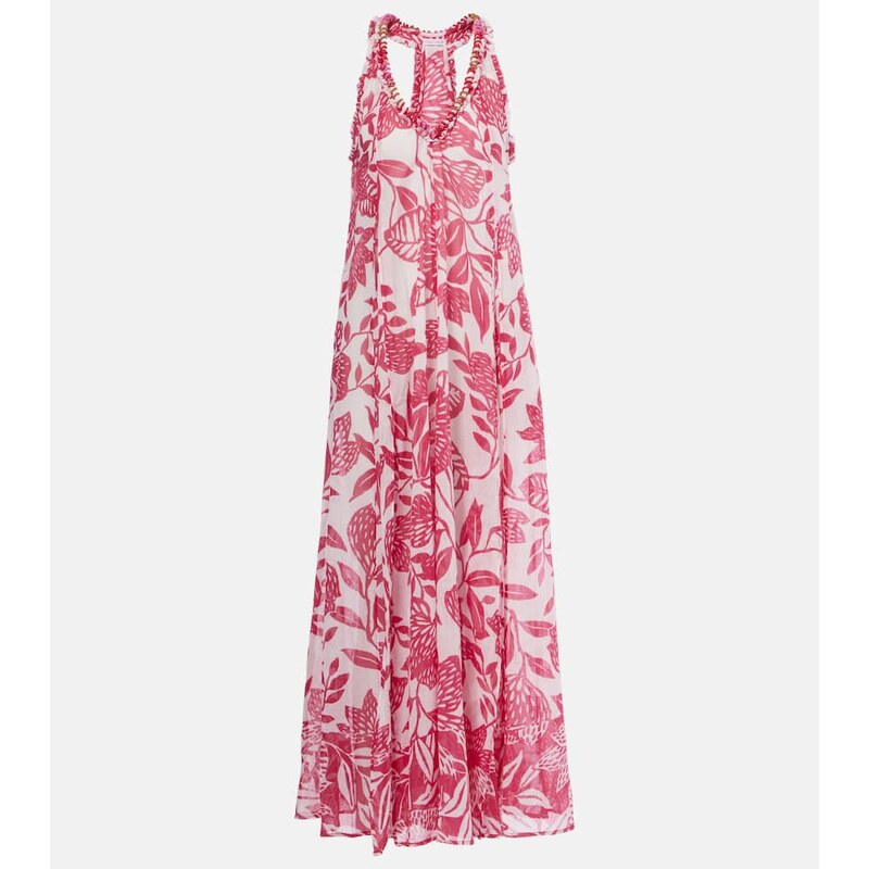 Poupette St Barth Nava printed cotton midi dress