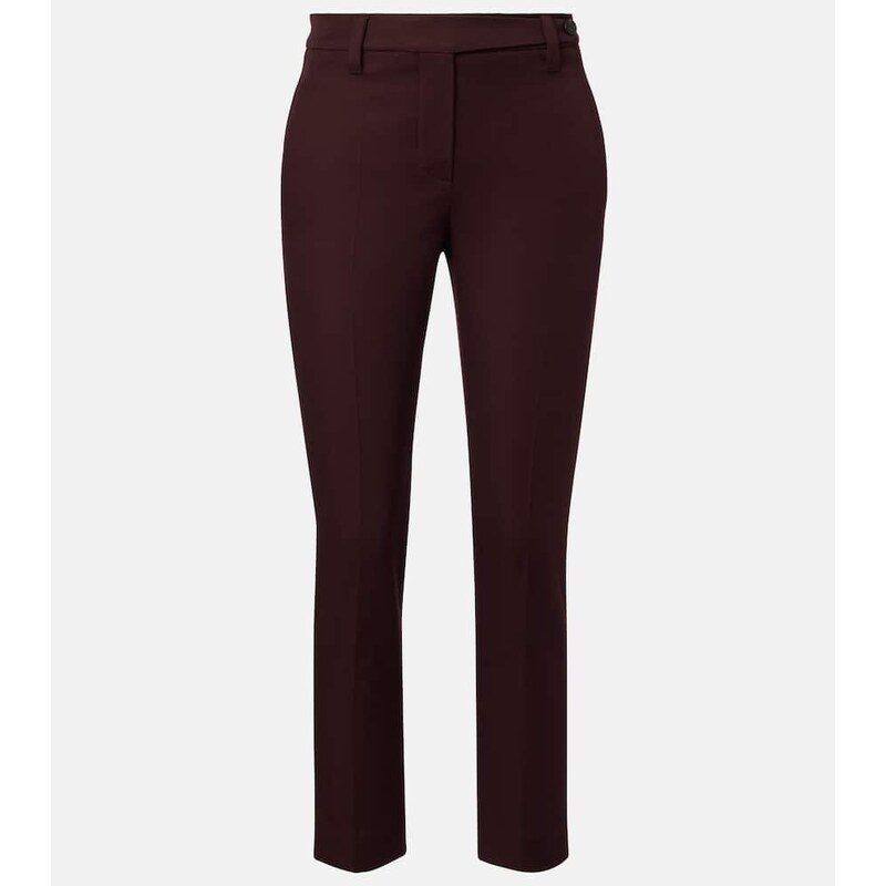 Brunello Cucinelli Monili cropped cotton-blend slim pants