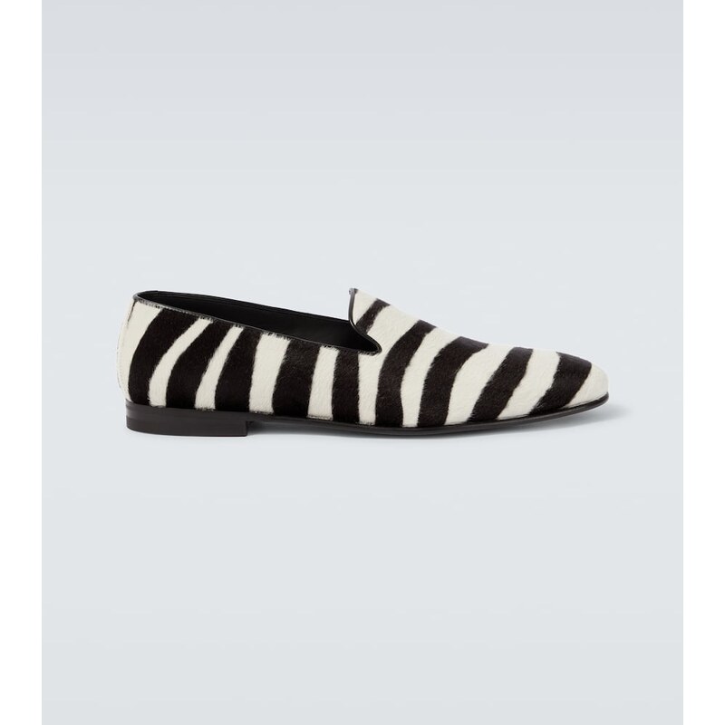 Manolo Blahnik Mario zebra-print calf hair loafers