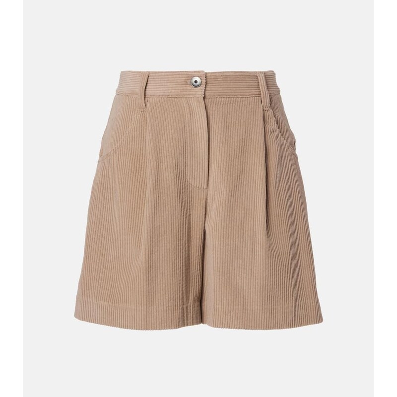 Brunello Cucinelli High-rise cotton corduroy shorts