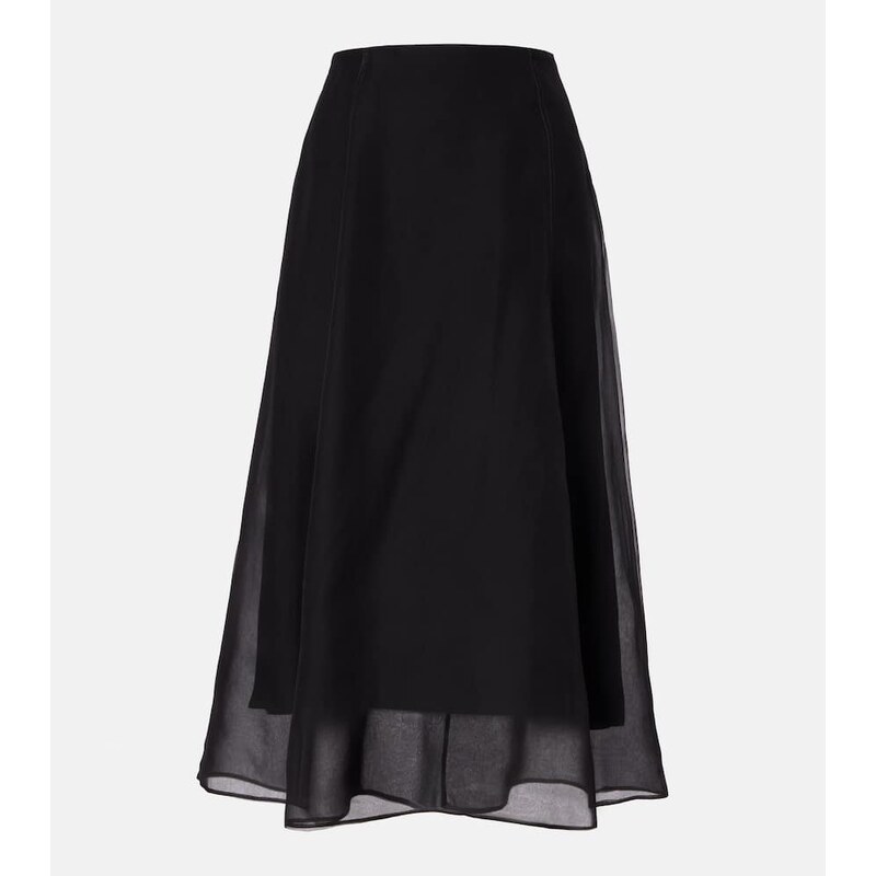 Brunello Cucinelli Silk organza midi skirt