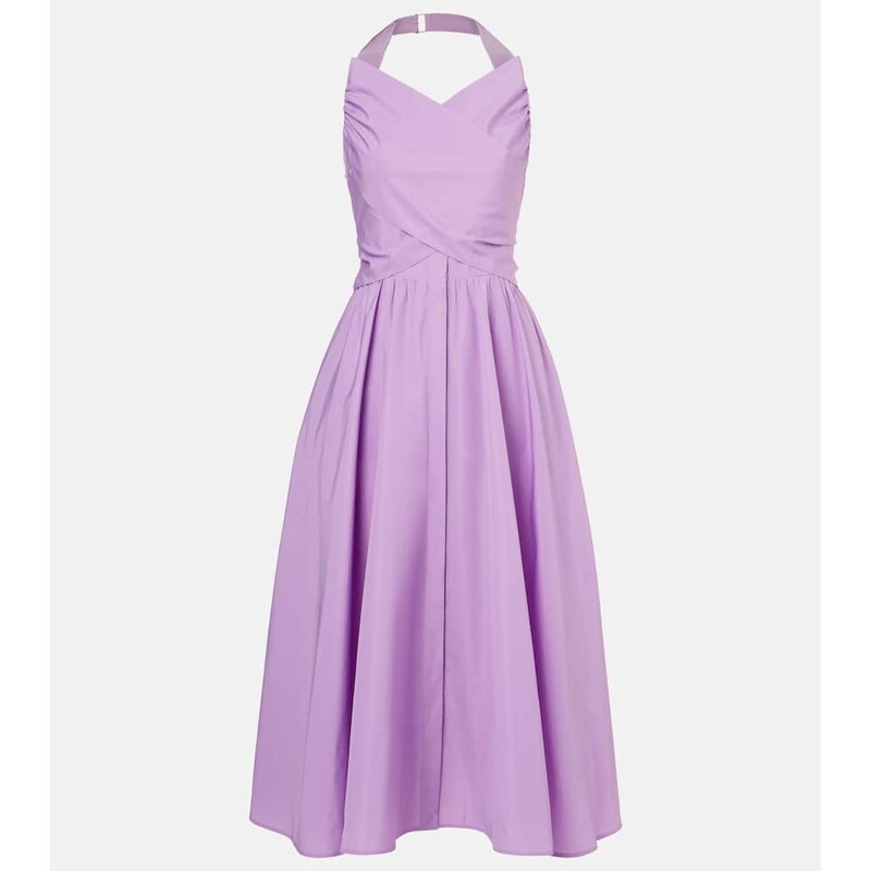 Patou Gathered faille midi dress