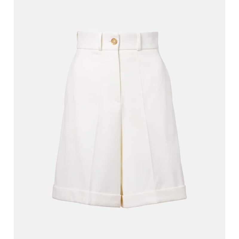 Patou High-rise cotton gabardine Bermuda shorts