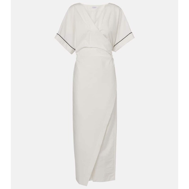 Brunello Cucinelli Monili cotton-blend wrap dress