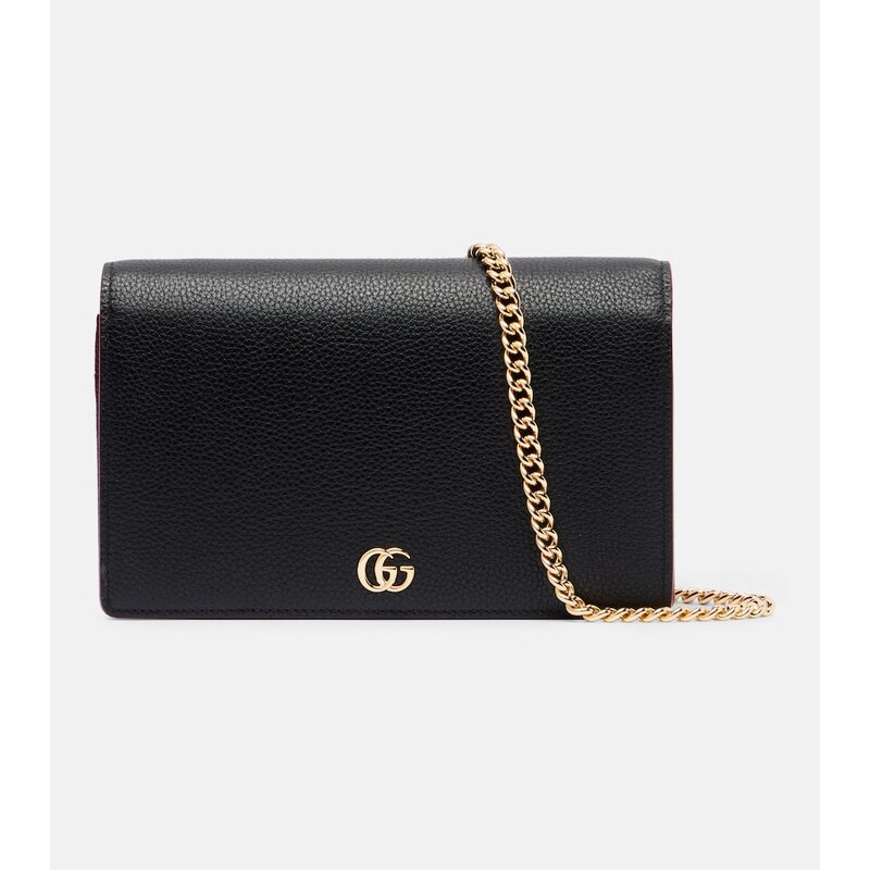 Gucci GG Petite Marmont leather wallet on chain