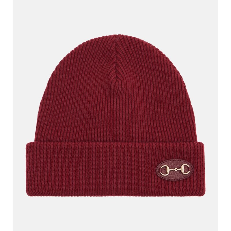 Gucci Horsebit ribbed-knit wool beanie