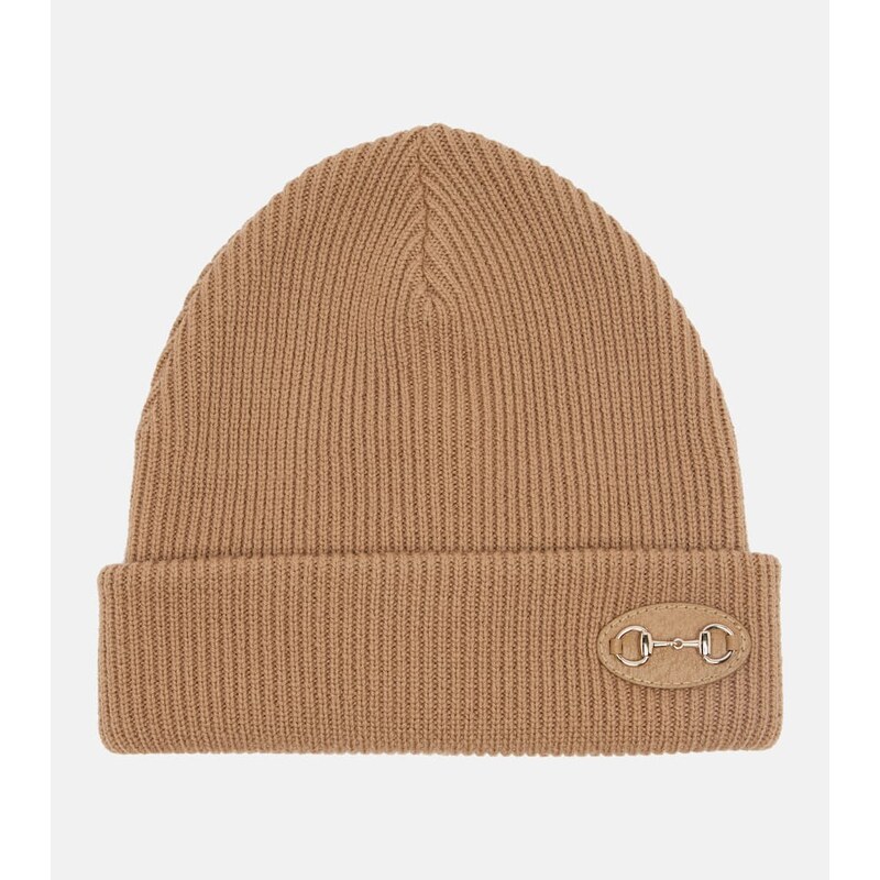Gucci Horsebit ribbed-knit wool beanie