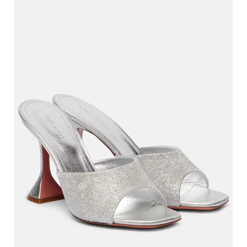 Amina Muaddi Lupita 95 embellished leather mules