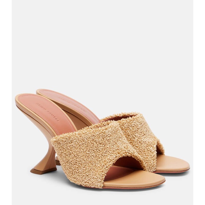 Amina Muaddi Taylor 90 raffia-effect mules