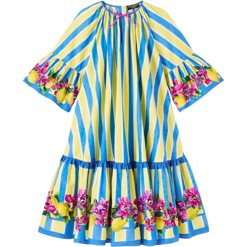 Dolce&Gabbana Kids Taormina floral striped cotton dress