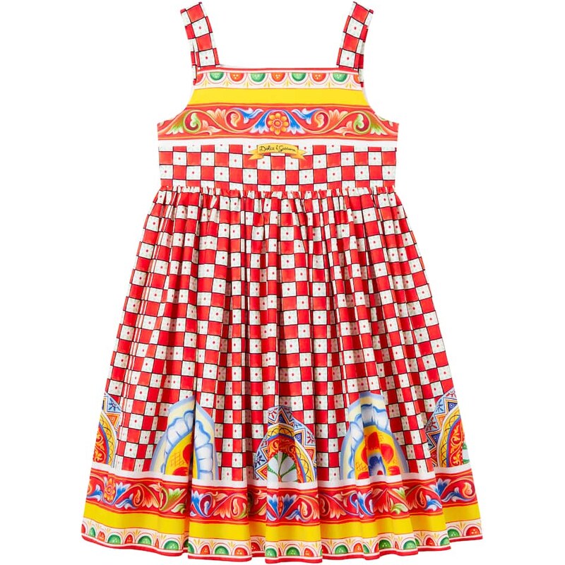 Dolce&Gabbana Kids Taormina checked cotton dress
