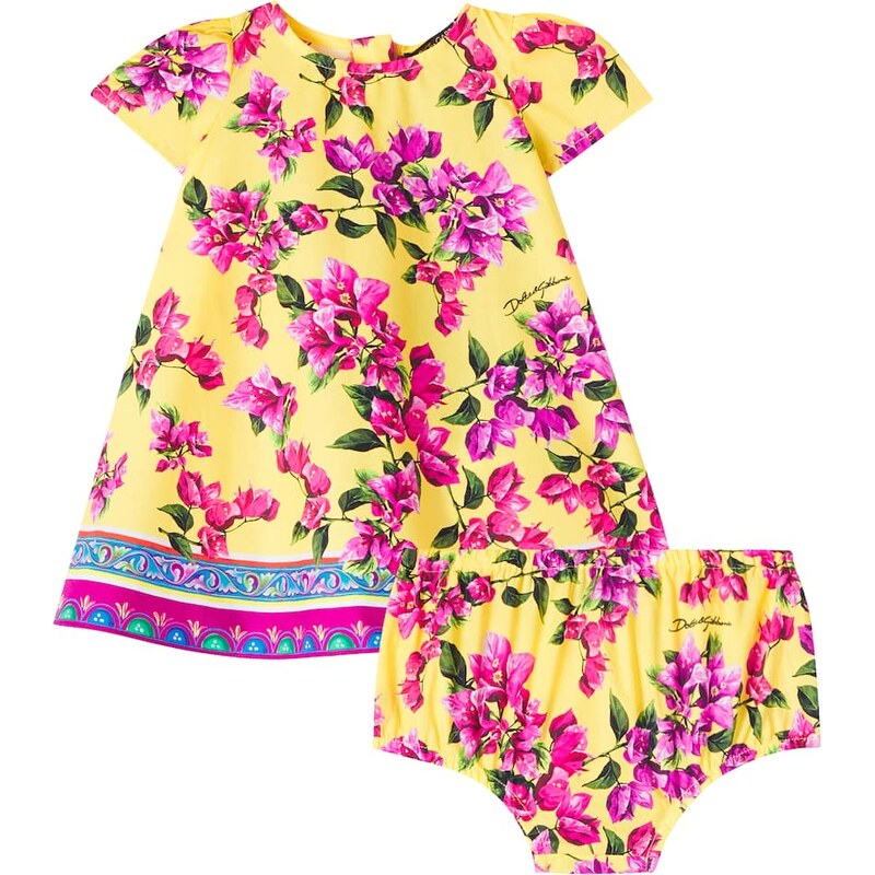 Dolce&Gabbana Kids Baby Taormina cotton dress and bloomers set