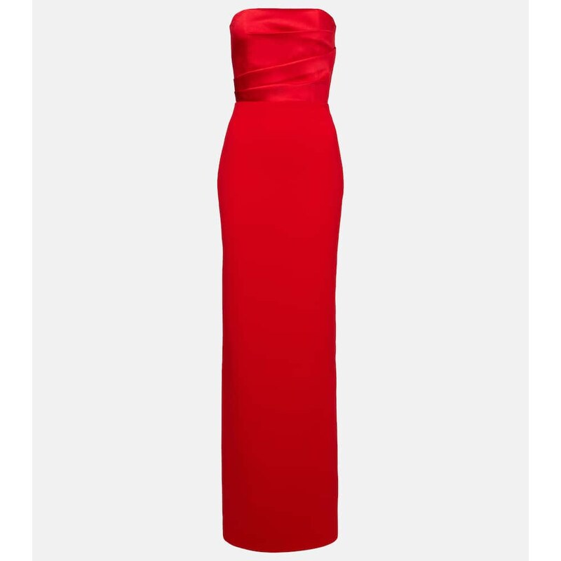 Solace London Afra satin-trimmed gown