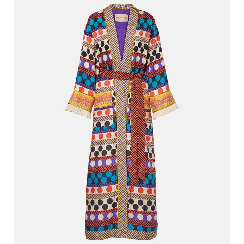 Valentino Polka-dot silk beach cover-up