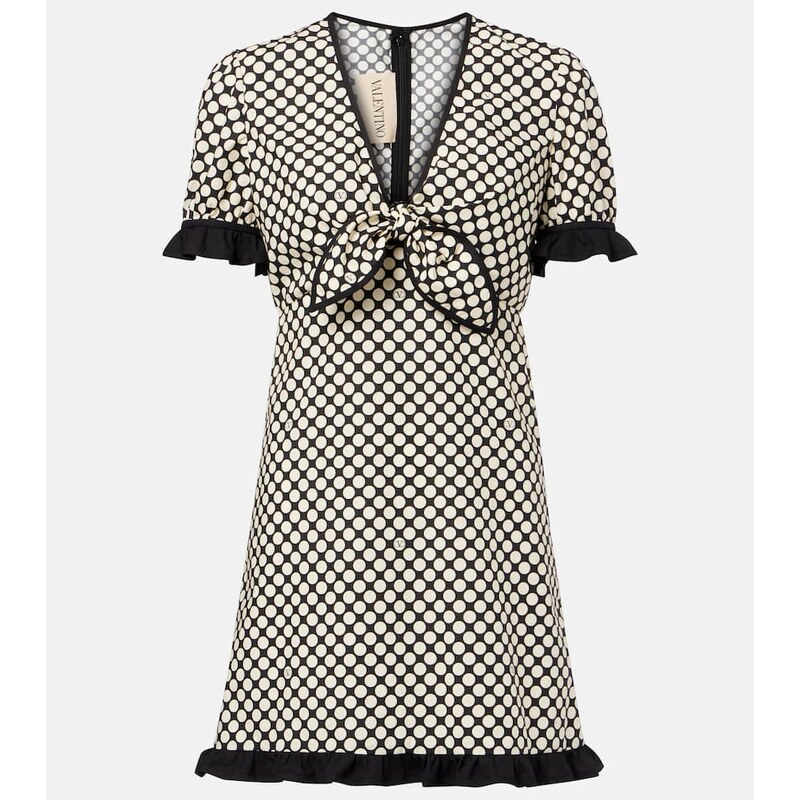 Valentino Ruffled polka-dot cotton poplin minidress