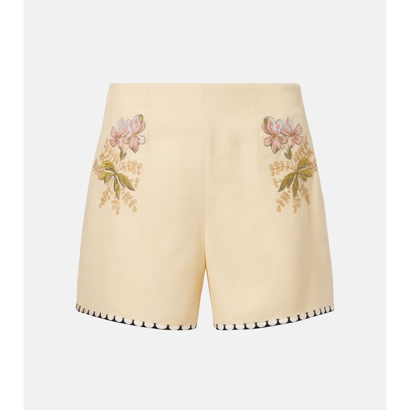 Valentino Escape floral embroidered shorts