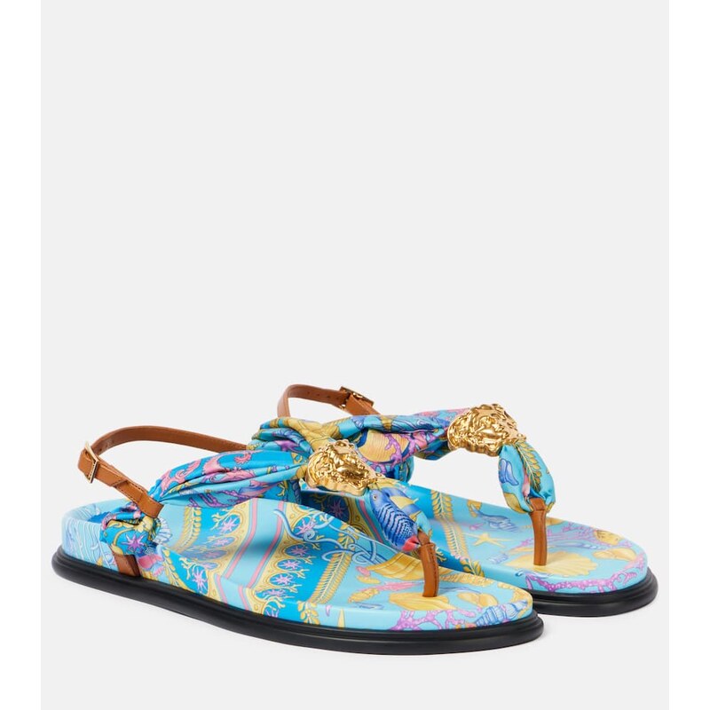 Versace La Medusa printed thong sandals