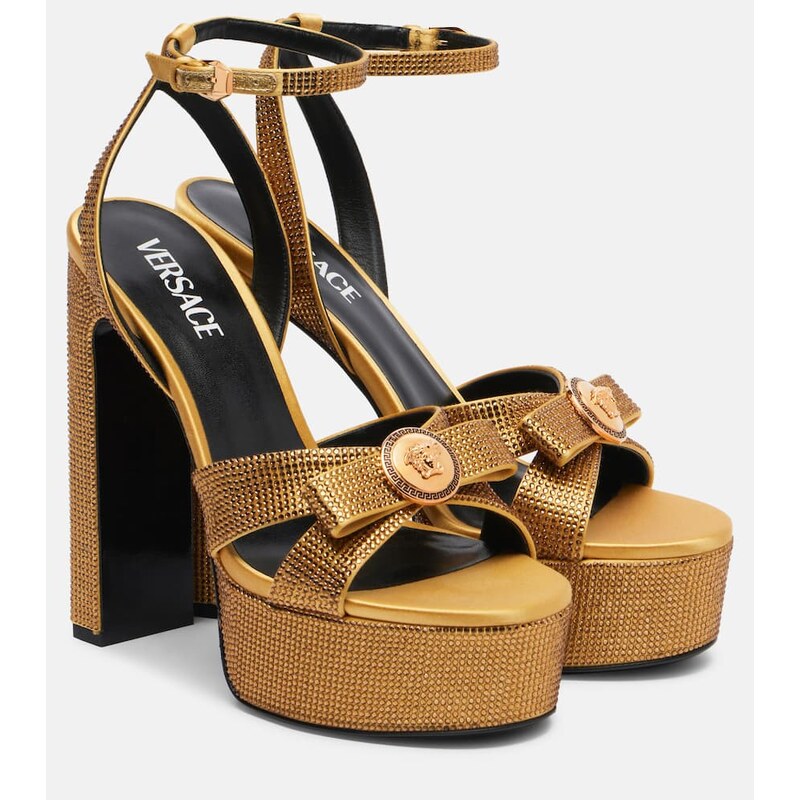 Versace Gianni Ribbon 140 satin platform sandals