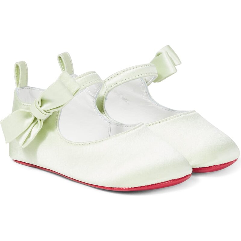Christian Louboutin Kids Baby Lou Babe crÃªpe satin ballet flats
