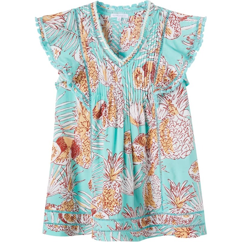 Poupette St Barth Kids Camelia pleated floral dress