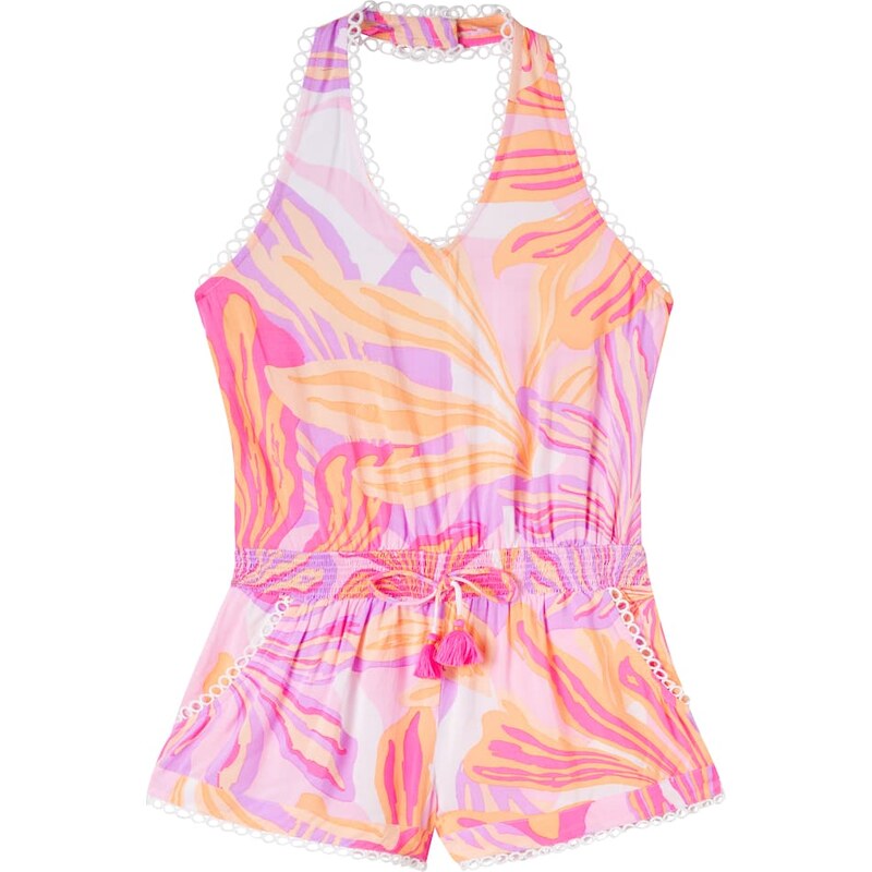 Poupette St Barth Kids Beth halterneck printed romper