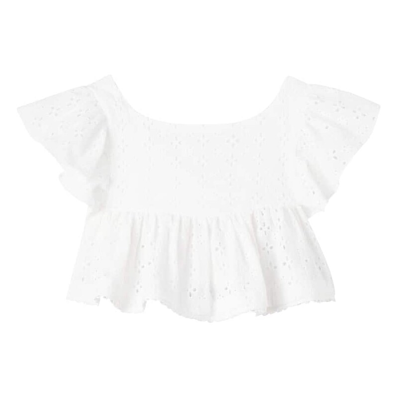 Poupette St Barth Kids Cycas cotton lace top