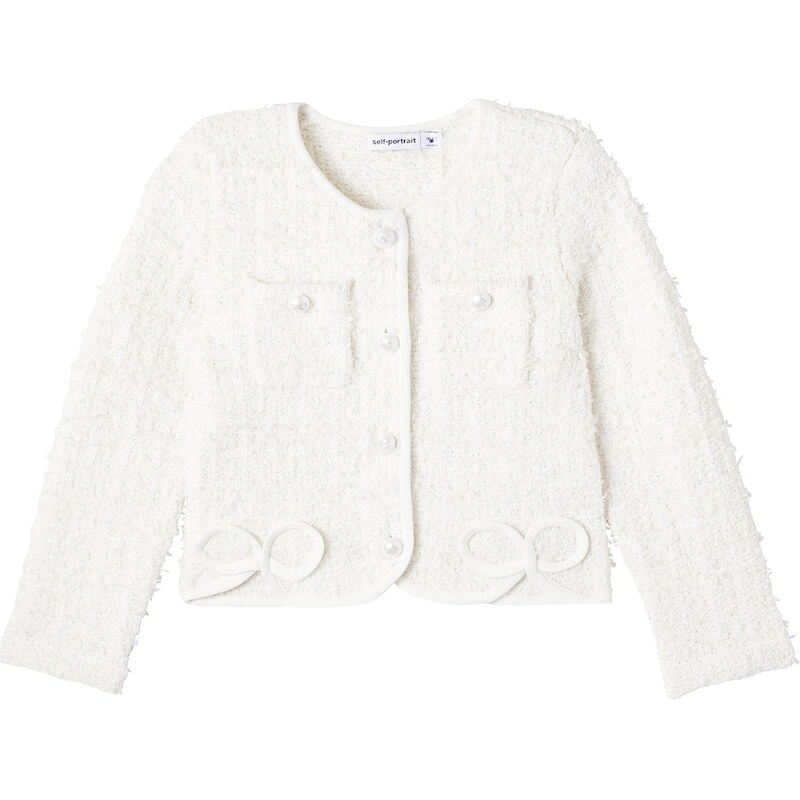 Self-Portrait Kids Bow bouclÃ jacket