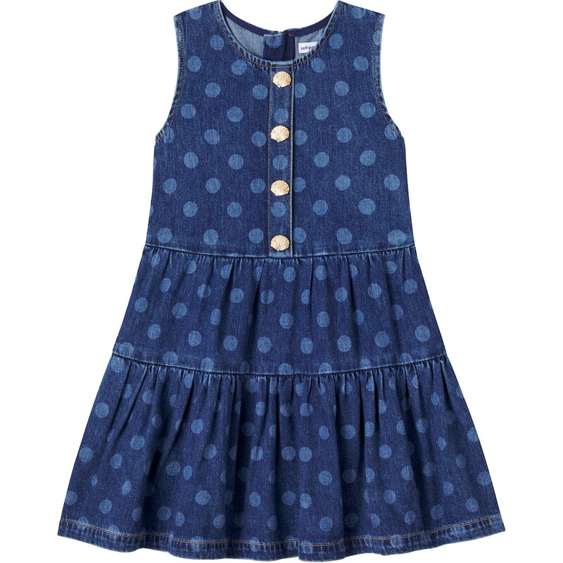 Self-Portrait Kids Polka-dot denim dress