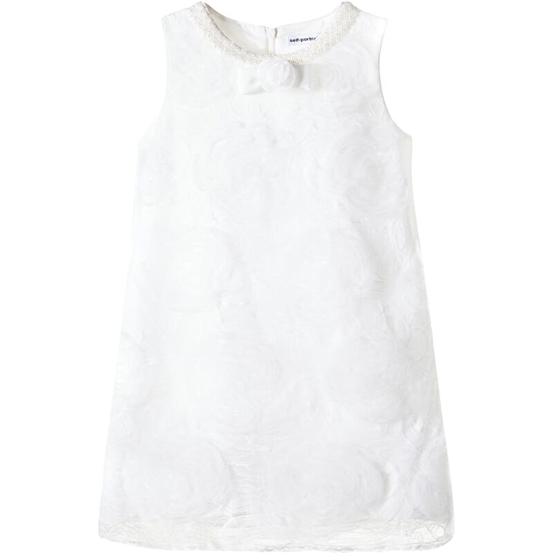 Self-Portrait Kids Bow-detail embellished lace dress