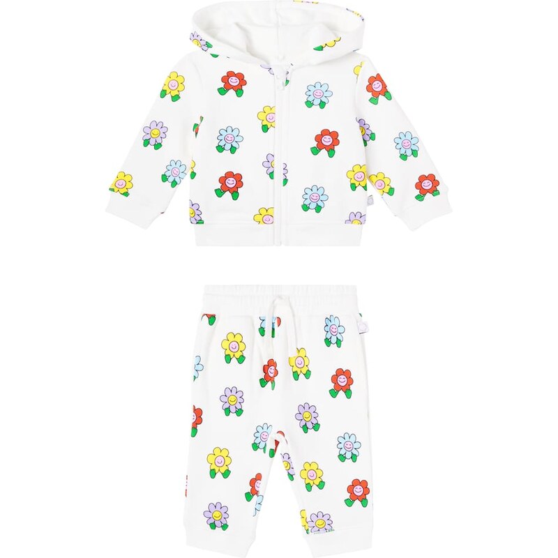 Stella McCartney Kids Baby Flowers cotton fleece tracksuit