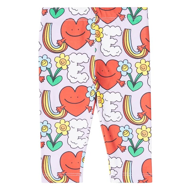 Stella McCartney Kids Baby Rainbow Love cotton leggings