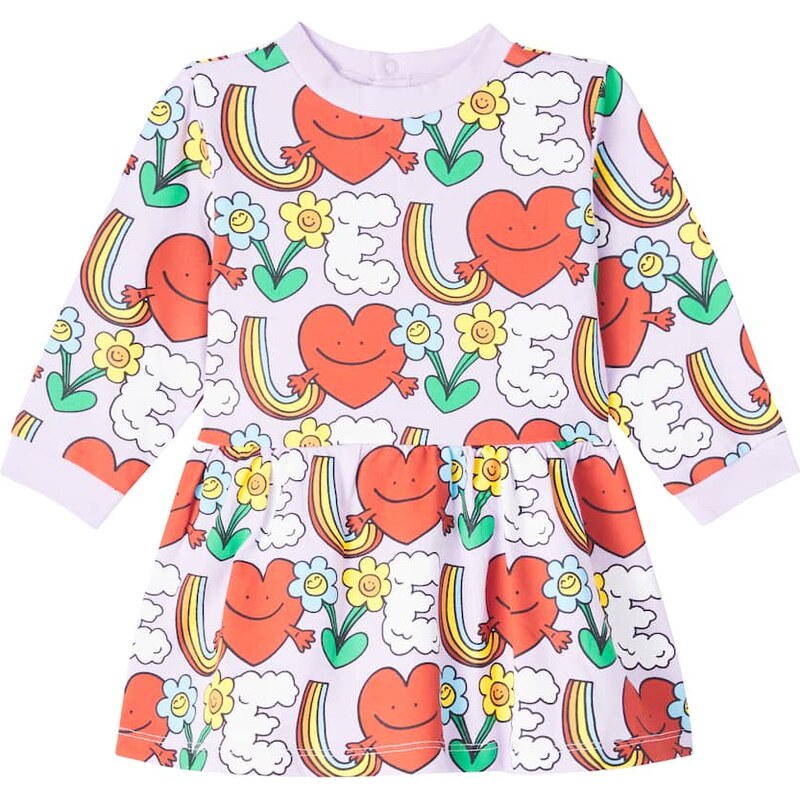 Stella McCartney Kids Baby Rainbow Love cotton jersey dress