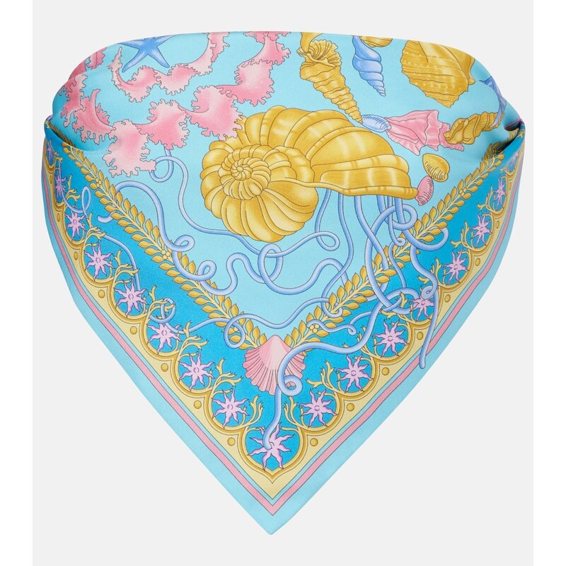 Versace Underwater Barocco twill bandeau top