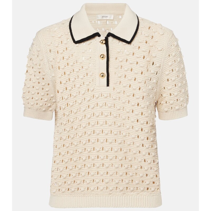 Frame Bauble pointelle cotton polo shirt
