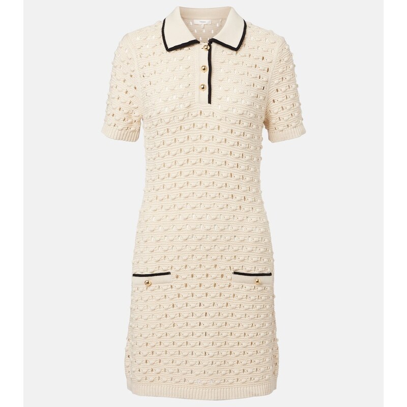 Frame Bauble pointelle cotton polo dress