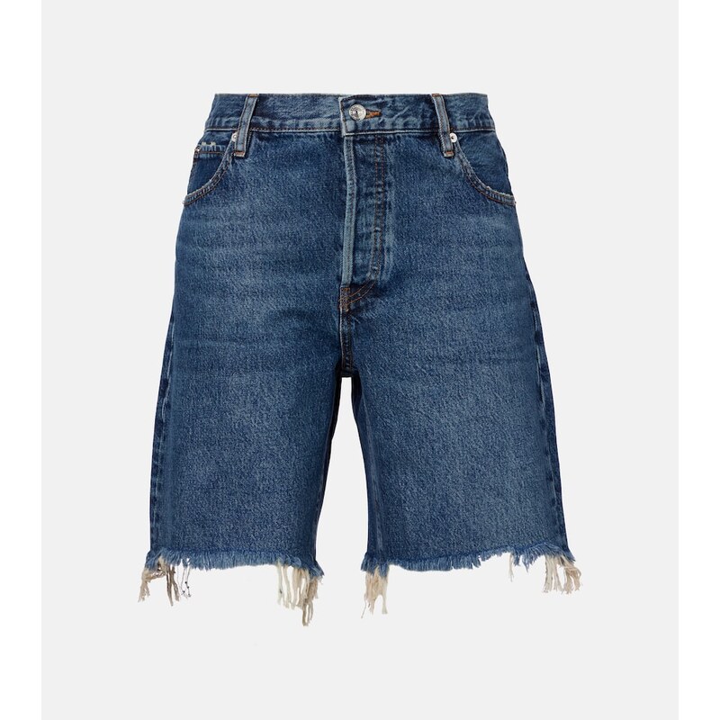 Frame Deconstructed high-rise denim shorts