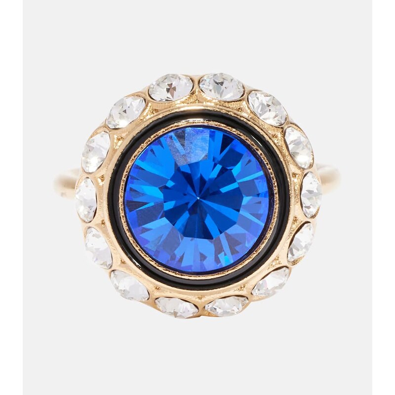 Valentino VLogo crystal-embellished ring