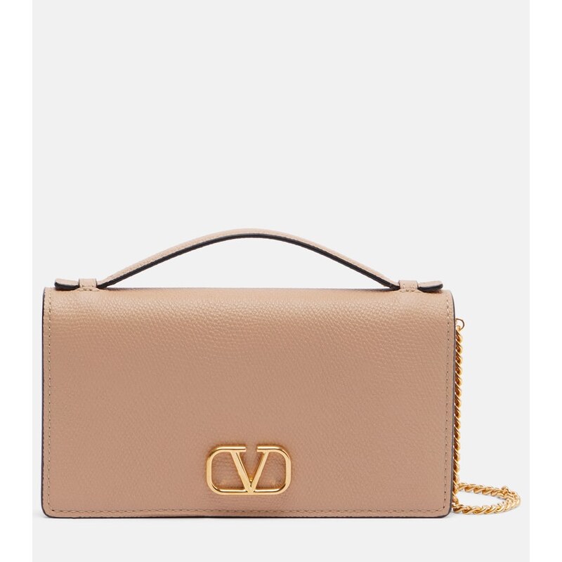 Valentino Garavani VLogo leather wallet on chain