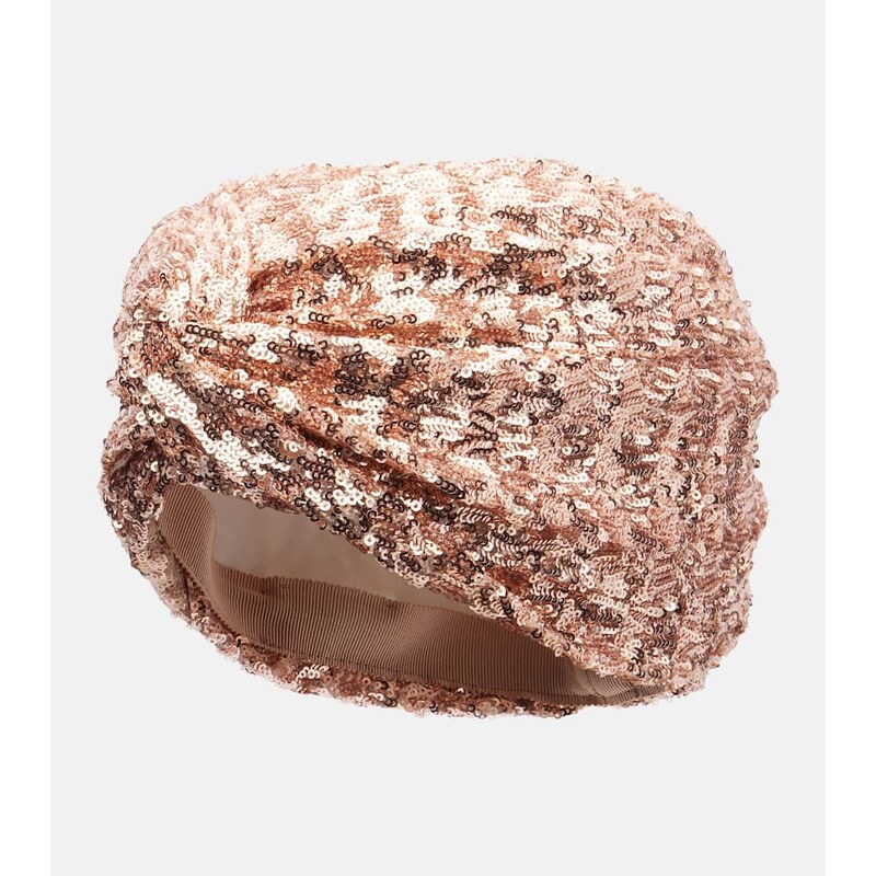 Valentino VLogo sequined head wrap v barvě růže