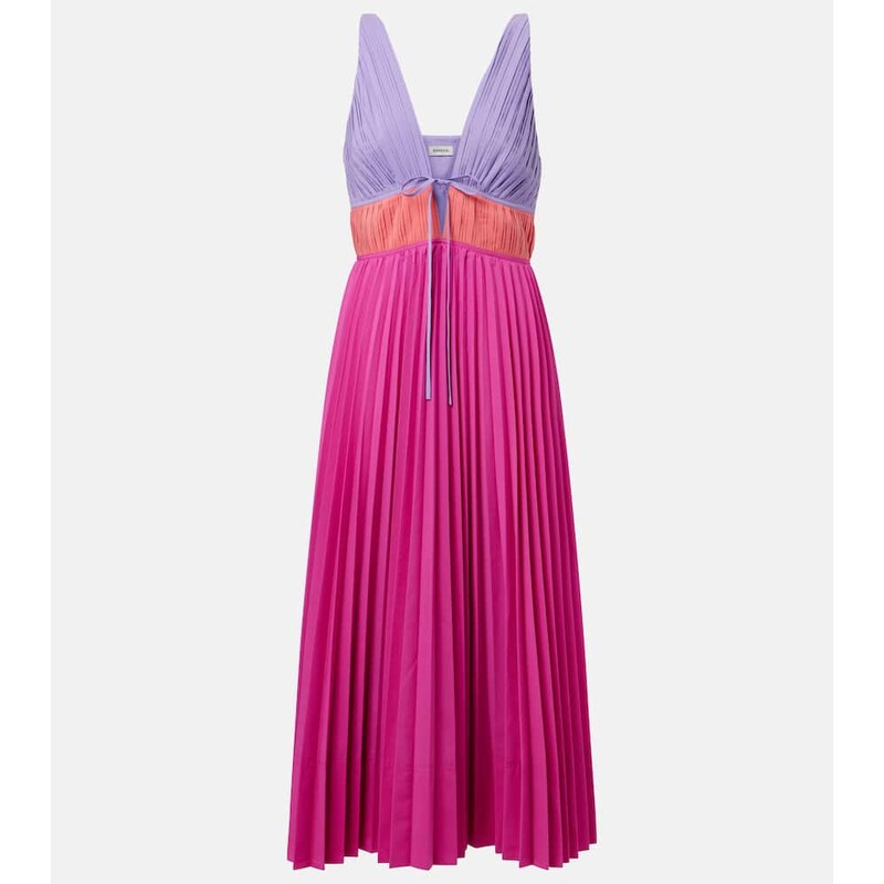 Simkhai Stephanie pleated poplin midi dress